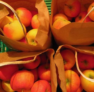 Salg av epler i pose